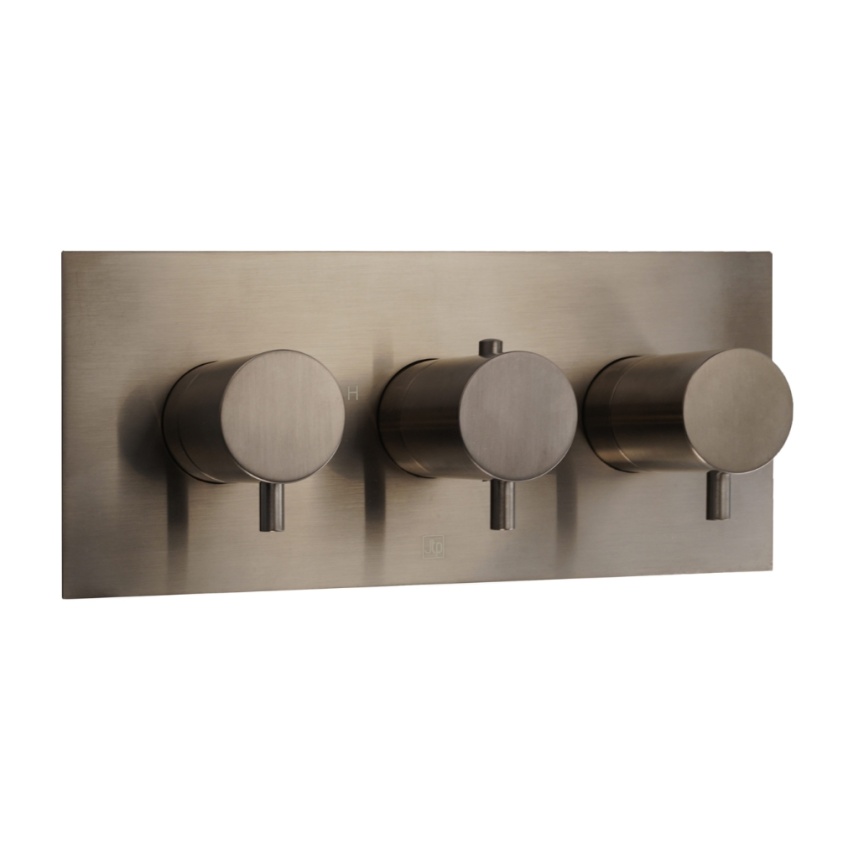 Product Cut out image of the JTP Vos Brushed Bronze Triple Outlet Landscape Concealed Shower Valve